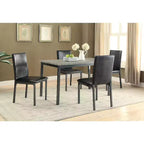 Ensemble de 2 chaises d'appoint Simples Relax en similicuir et métal noir