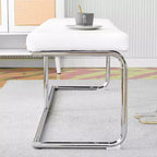 Banc en cuir Zeus & Ruta avec pieds en métal argenté