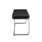 Banc en cuir Zeus & Ruta avec pieds en métal argenté