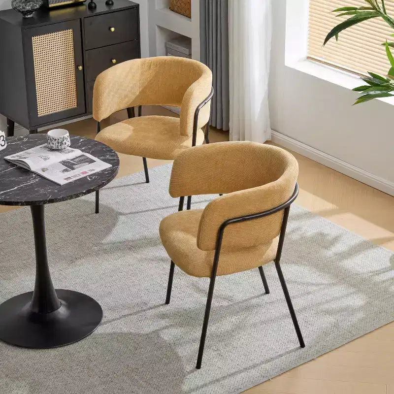 Christopher Knight Home Nest Chaises de salle à manger modernes rembourrées avec cadre en métal (lot de 2)