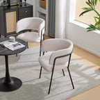Christopher Knight Home Nest Chaises de salle à manger modernes rembourrées avec cadre en métal (lot de 2)