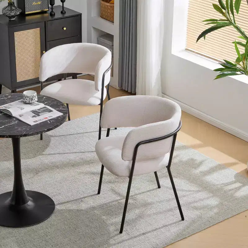 Christopher Knight Home Nest Chaises de salle à manger modernes rembourrées avec cadre en métal (lot de 2)