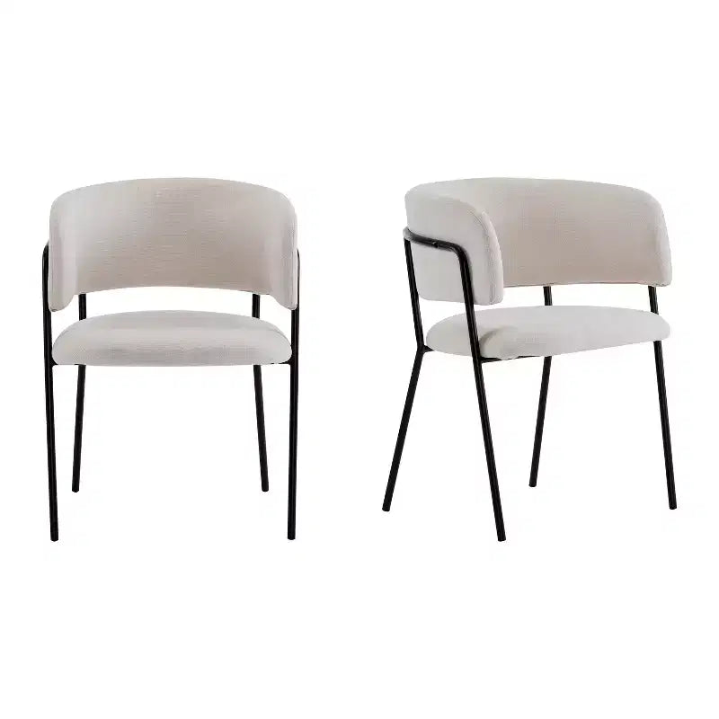 Christopher Knight Home Nest Modern Upholstered Dining Chairs with Metal Frame (Set of 2)