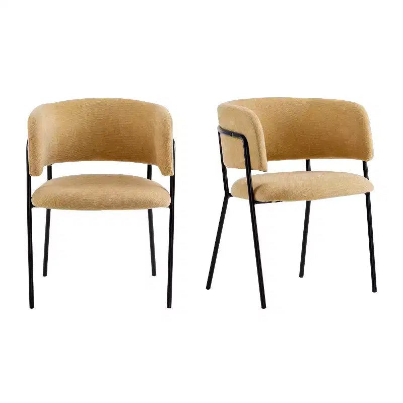 Christopher Knight Home Nest Chaises de salle à manger modernes rembourrées avec cadre en métal (lot de 2)