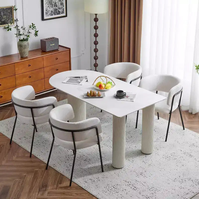 Christopher Knight Home Chaises de salle à manger modernes rembourrées Nest avec cadre en métal (lot de 6)