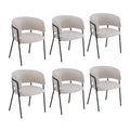 Christopher Knight Home Nest Modern Upholstered Dining Chairs with Metal Frame (Set of 6)