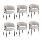 Christopher Knight Home Nest Modern Upholstered Dining Chairs with Metal Frame (Set of 6)