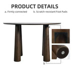Table de salle à manger ronde Dovelina de 45 pouces en bois avec 4 pieds Table de cuisine moderne pour 4 personnes pour