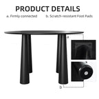 Table de salle à manger ronde Dovelina de 45 pouces en bois avec 4 pieds Table de cuisine moderne pour 4 personnes pour