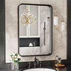 Square Bathroom Mirror, Vanity Mirror, Wall Mirror, Aluminum Alloy Frame Wall Mirror, Farmhouse Style