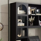 Famapy Bureau d'ordinateur simple avec rangement supérieur, style moderne