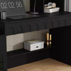 Famapy Bureau d'ordinateur simple avec rangement supérieur, style moderne