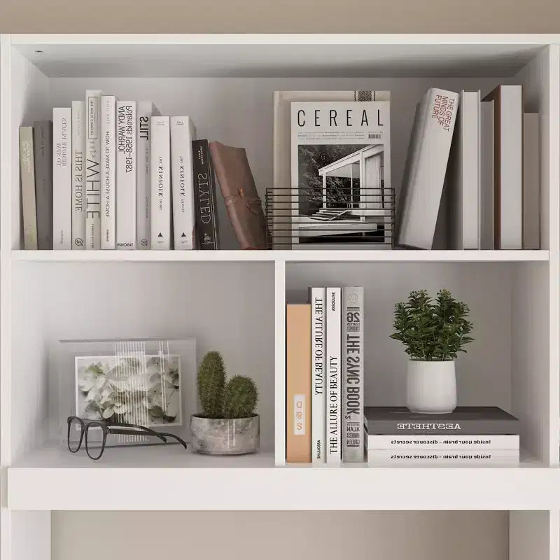 Famapy Bureau d'ordinateur simple avec rangement supérieur, style moderne