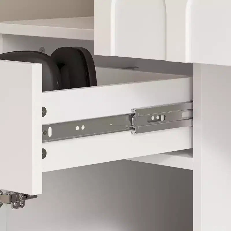 Famapy Bureau d'ordinateur simple avec rangement supérieur, style moderne