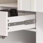 Famapy Bureau d'ordinateur simple avec rangement supérieur, style moderne