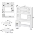 Famapy Bureau d'ordinateur simple avec rangement supérieur, style moderne
