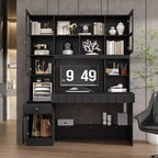 Famapy Bureau d'ordinateur simple avec rangement supérieur, style moderne