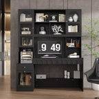 Famapy Bureau d'ordinateur simple avec rangement supérieur, style moderne