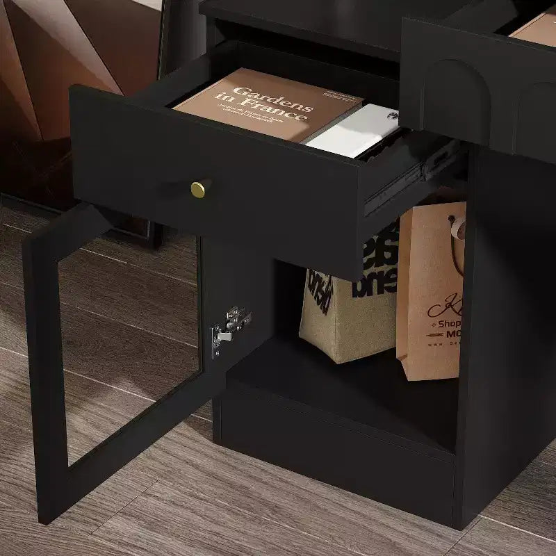 Famapy Bureau d'ordinateur simple avec rangement supérieur, style moderne