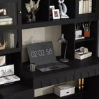 Famapy Bureau d'ordinateur simple avec rangement supérieur, style moderne