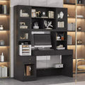 Famapy Bureau d'ordinateur simple avec rangement supérieur, style moderne