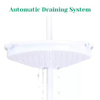 Serviteur de douche d'angle, organiseur de rangement de salle de bain antirouille avec 4 étagères réglables, étagère de douche d'angle avec patin en caoutchouc, 258-310 cm