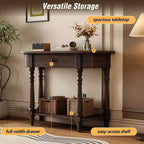 Console d'angle rétractable Whisen avec tiroir supérieur et étagère ouverte pour salon et entrée