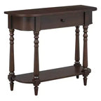 Console d'angle rétractable Whisen avec tiroir supérieur et étagère ouverte pour salon et entrée
