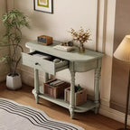 Console d'angle rétractable Whisen avec tiroir supérieur et étagère ouverte pour salon et entrée