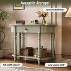 Console d'angle rétractable Whisen avec tiroir supérieur et étagère ouverte pour salon et entrée
