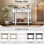 Console d'angle rétractable Whisen avec tiroir supérieur et étagère ouverte pour salon et entrée