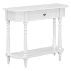 Console d'angle rétractable Whisen avec tiroir supérieur et étagère ouverte pour salon et entrée