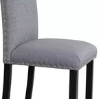 Ensemble de salle à manger 5 pièces avec table à manger en faux marbre, 4 chaises de salle à manger épaisses et rembourrées, gris/blanc - ModernLuxe