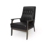 Fauteuil d'appoint Merax en similicuir style Mid-Century, fauteuil moderne à dossier haut, fauteuil de club en bois de loisirs