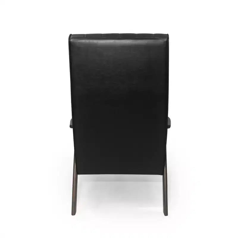Fauteuil d'appoint Merax en similicuir style Mid-Century, fauteuil moderne à dossier haut, fauteuil de club en bois de loisirs