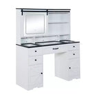 Coiffeuse Home Imports Emporium avec miroir coulissant réglable et lumières, blanche
