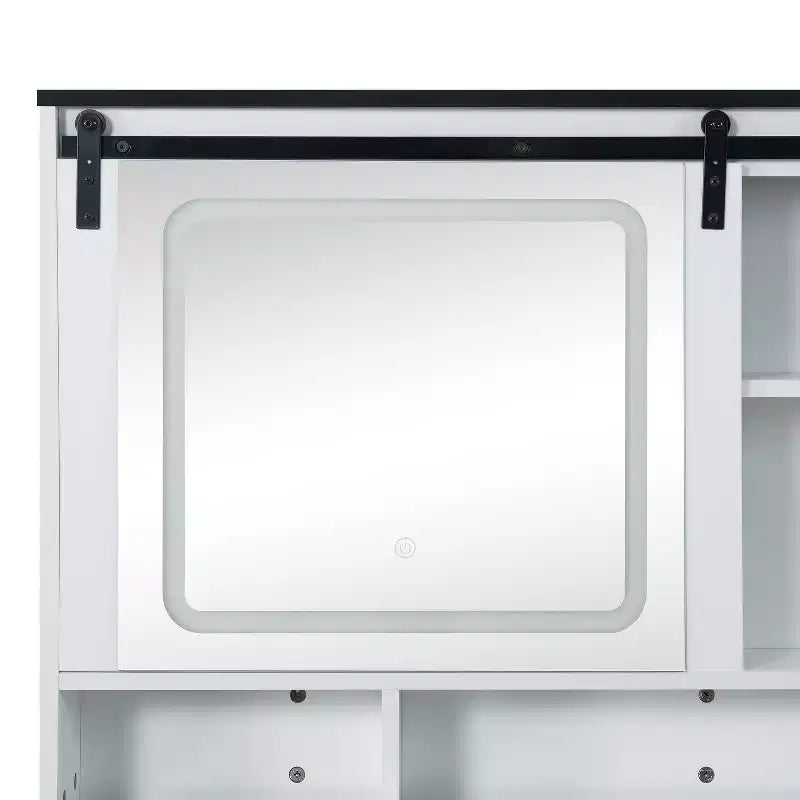 Coiffeuse Home Imports Emporium avec miroir coulissant réglable et lumières, blanche