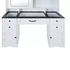Coiffeuse Home Imports Emporium avec miroir coulissant réglable et lumières, blanche