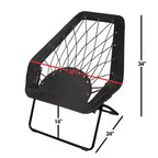 Chaise Bungee hexagonale noire Zenithen pour dortoir, chambre à coucher, salon, 32 (Paquet de 1)