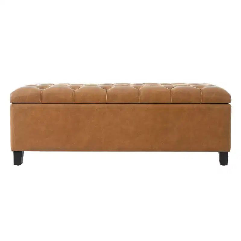 Christopher Knight Home Dana Ottoman de rangement contemporain en bois de bouleau touffeté avec boutons