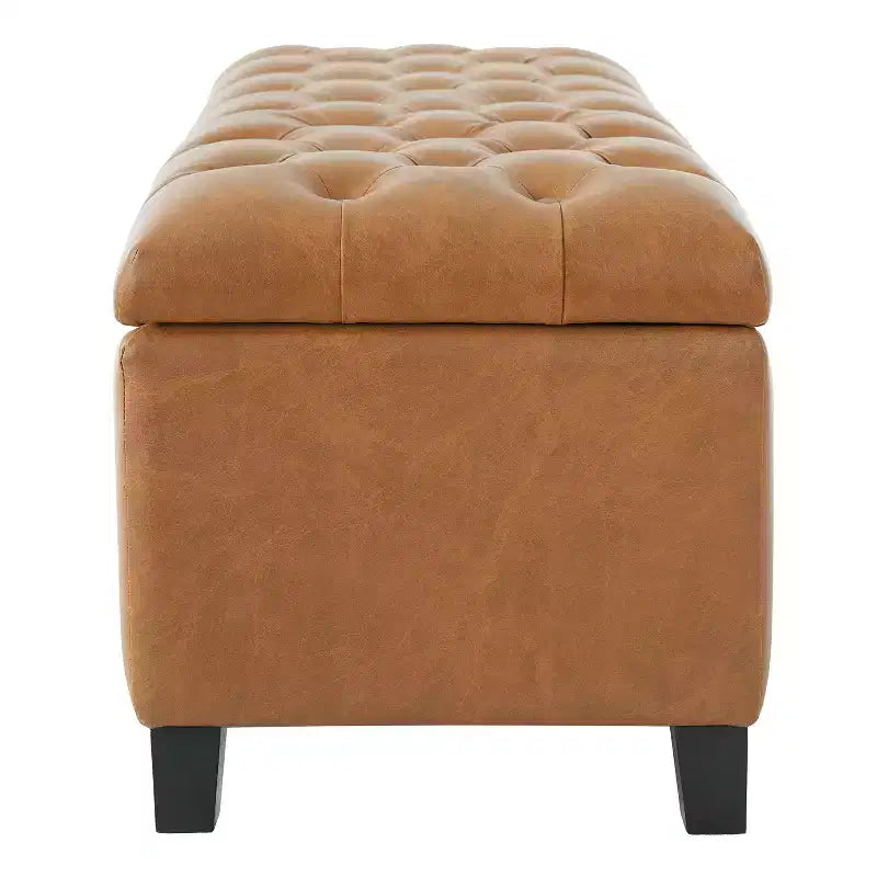 Christopher Knight Home Dana Ottoman de rangement contemporain en bois de bouleau touffeté avec boutons