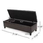 Christopher Knight Home Dana Ottoman de rangement contemporain en bois de bouleau touffeté avec boutons