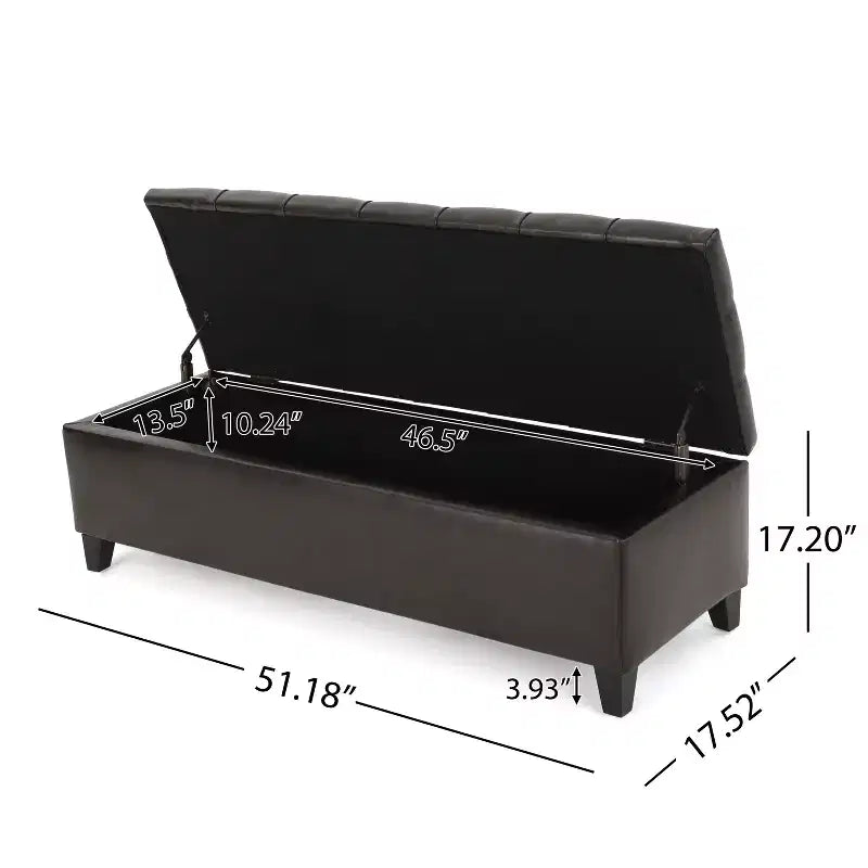 Christopher Knight Home Dana Ottoman de rangement contemporain en bois de bouleau touffeté avec boutons