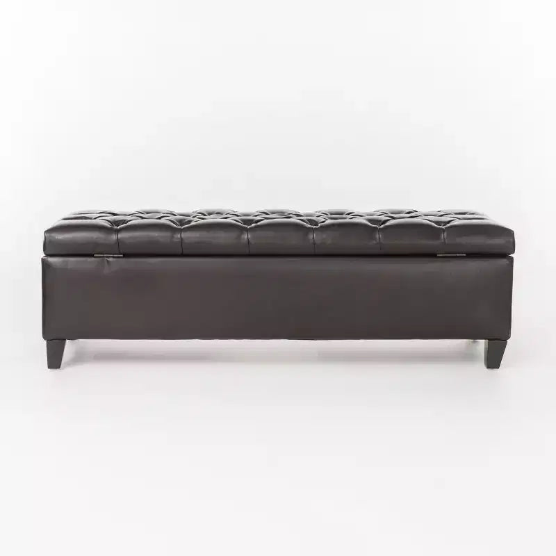 Christopher Knight Home Dana Ottoman de rangement contemporain en bois de bouleau touffeté avec boutons