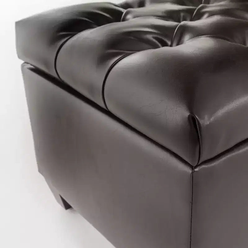 Christopher Knight Home Dana Ottoman de rangement contemporain en bois de bouleau touffeté avec boutons