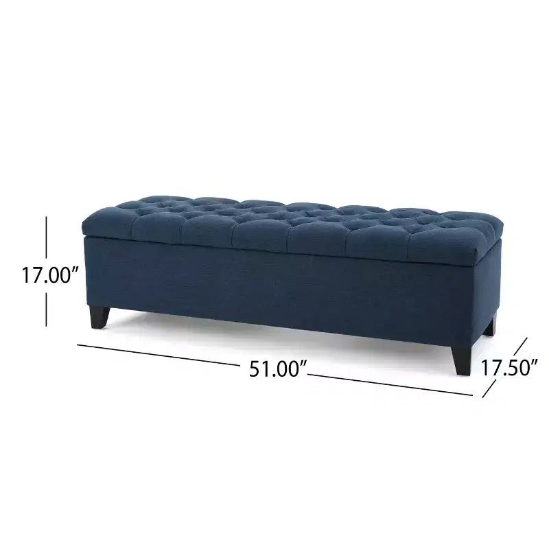 Christopher Knight Home Dana Ottoman de rangement contemporain en bois de bouleau touffeté avec boutons