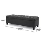 Christopher Knight Home Dana Ottoman de rangement contemporain en bois de bouleau touffeté avec boutons