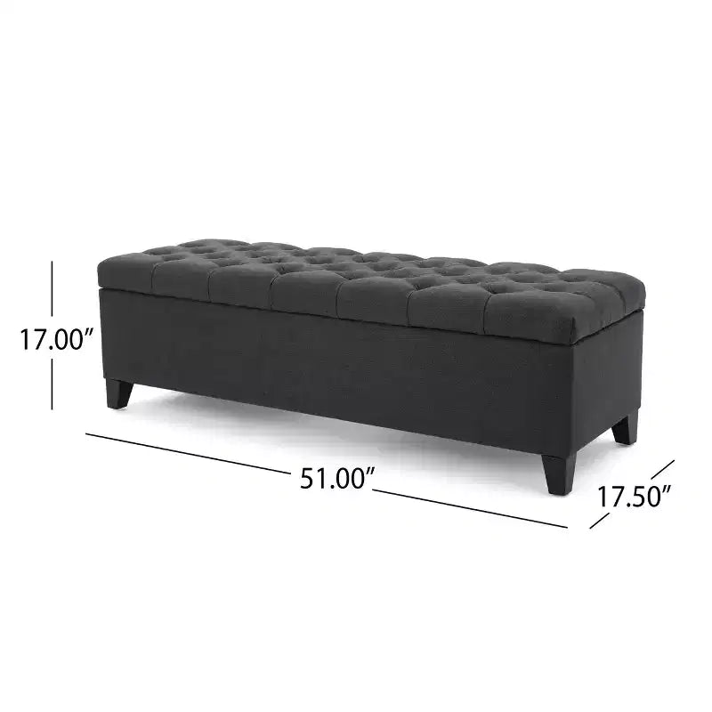 Christopher Knight Home Dana Ottoman de rangement contemporain en bois de bouleau touffeté avec boutons