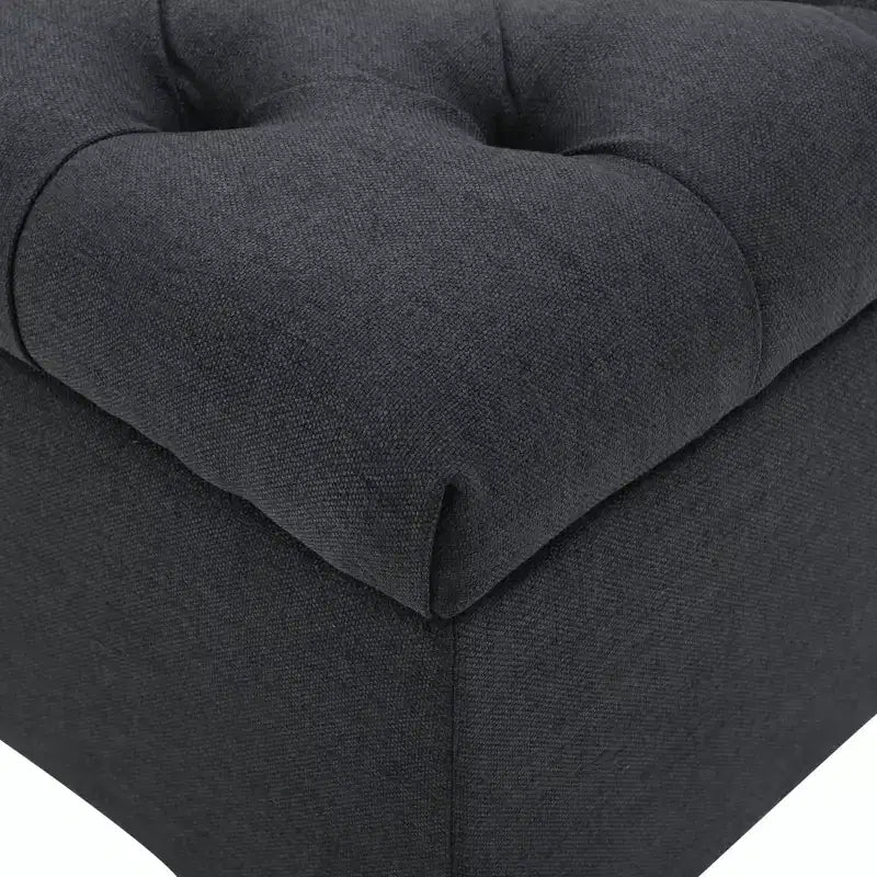 Christopher Knight Home Dana Ottoman de rangement contemporain en bois de bouleau touffeté avec boutons