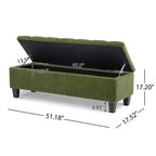 Christopher Knight Home Dana Ottoman de rangement contemporain en bois de bouleau touffeté avec boutons